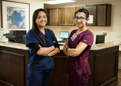 Nurses at front desk
