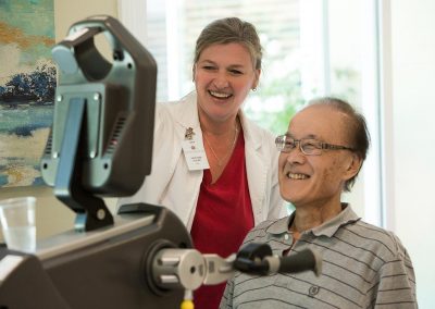 Therapist with patient